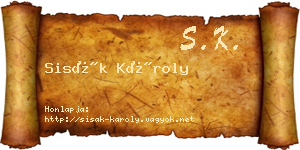 Sisák Károly névjegykártya