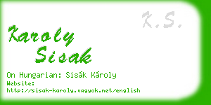 karoly sisak business card